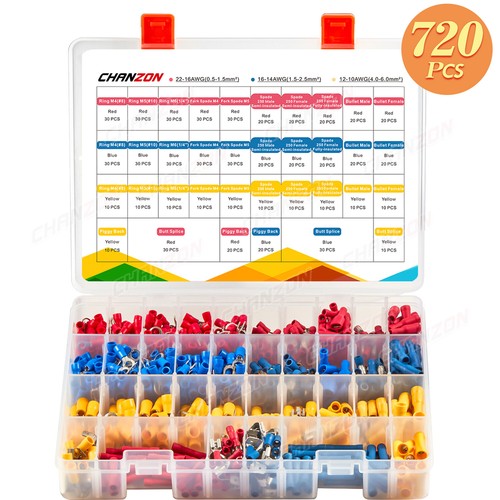 Insulated Spade Butt Ring Fork Electrical Wire Assortment Connector Terminal Kit - Picture 8 of 11