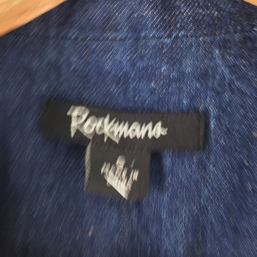 Y2k Rockmans womens denim trench coat size S blue long sleeve belt cotton 114103 - Picture 4 of 9
