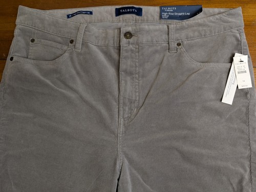 Talbots Jeans Womens 14 Flawless High Rise Straight Leg Gray Corduroy Pants NWT - Picture 3 of 12