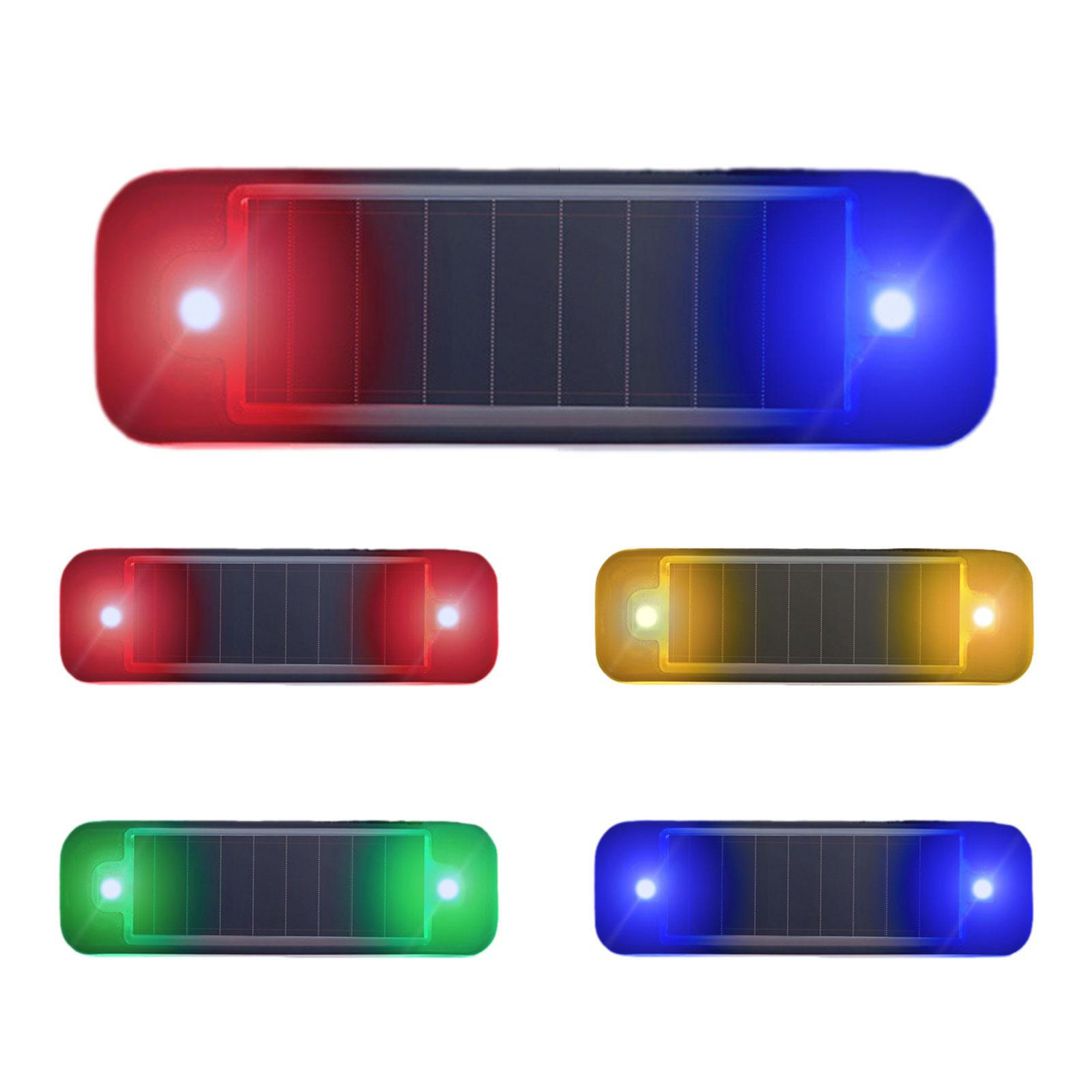 2Pcs Solar Car Flashing Lights Warning Strobe Lamp Car Alarm LED Strobe