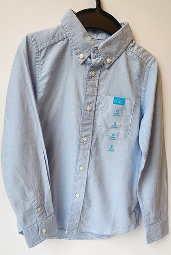 Children's Place Kids Oxford Button Down Shirt Sz S (5-6)Light Blue Long Sleeve