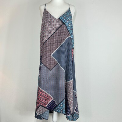 Artisan NY Midi Dress Size M Boho Multicolor Tank Dress Tile Patchwork