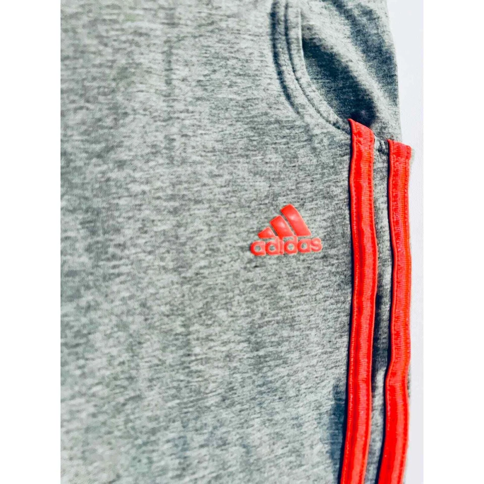 Adidas Joggers Heather Grey & Neon Pink 3-stripe Joggers, youth size M (10-12) - Image 2 of 4