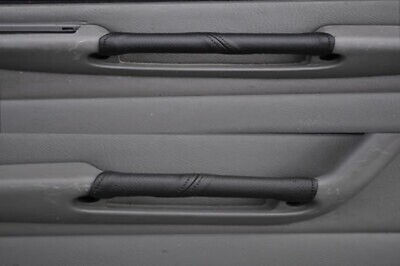 FITS FIAT PUNTO MK1 black stitch 2X LEATHER DOOR HANDLE COVERS CUSTOM NEW