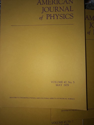 AAPT 1979 American Journal of Physics 3 Issues May June August Magazine - Picture 4 of 4