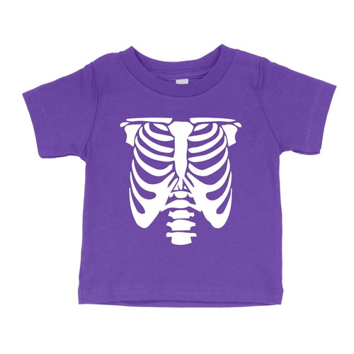 Rib Cage Body Skeleton Halloween Graphic Toddler Kids T-Shirt Gift Boys Girl Tee - Picture 11 of 28