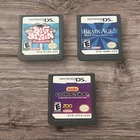 Lot Of 3 Nintendo DS Games - Big Brain Academy Brain Age 2 Puzzler Collection