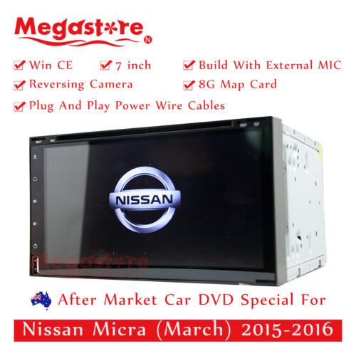 7" Car DVD GPS Head Unit Player Stereo Radio Navi For Nissan Micra (March) - Foto 1 di 3