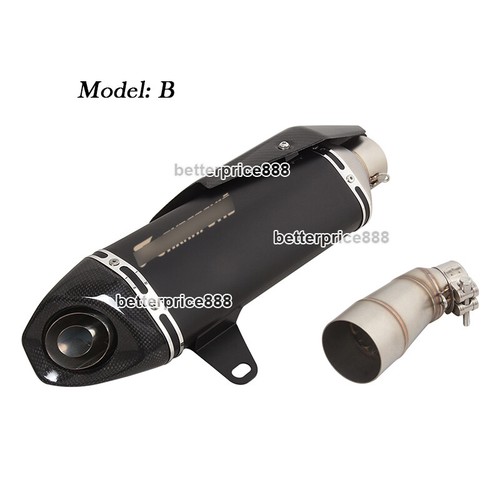 For QJMOTO FORTESS 350 2023~2025 Mid Exhaust Link Pipe Muffler Carbon Fiber End - Picture 5 of 12