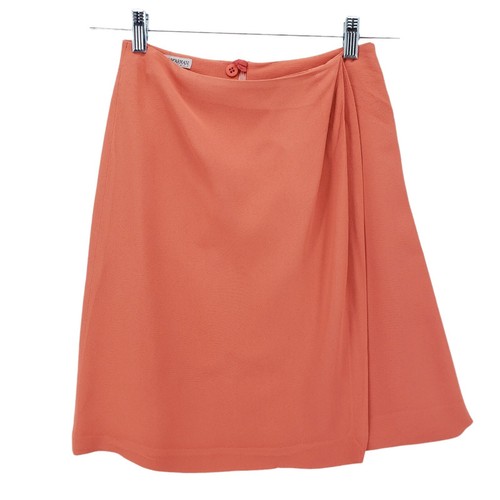 Emporio Armani Orange Faux Wrap Skirt Knee Length Size 40 - READ