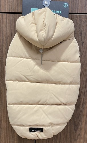 Fuzzy Yard Tan Quilted Dog Jacket, Size 3 NWT Dog Coat