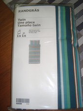 Ikea Twin Duvet Cover with Pillowcase Bed Set Multicolor Stripes 200TC NEW NIP