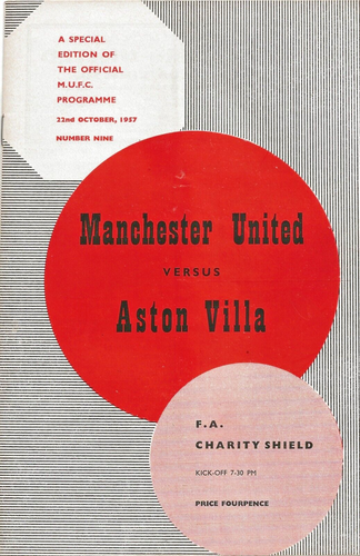 MANCHESTER UNITED V ASTON VILLA ~ FA CHARITY SHIELD ~ 22 DE OCTUBRE DE 1957 - Imagen 1 de 3