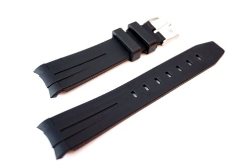 20 mm Rubber B Type Watch Straps With Curved Lugs Tang Clasp for Rolex Watches