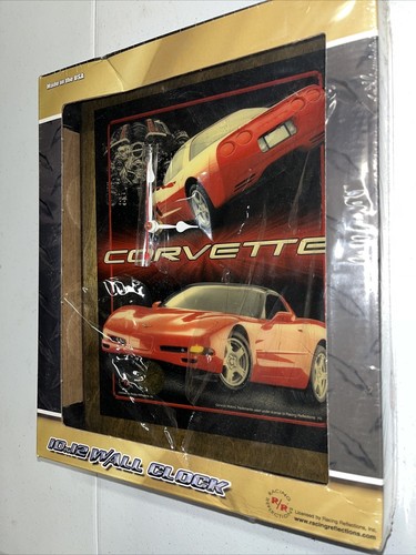 Corvette Racing Reflections 10x12 GM Wall Clock Open New Automobile Car Decor - Picture 3 of 12