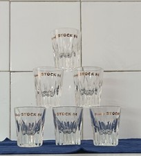 6x Bicchierini Vetro Vintage Brandy Stock 84 Liquore Amaro Bar 