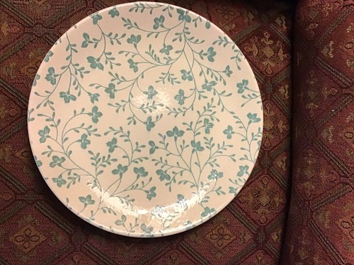 New 1 Retired 2013 Sango FRESH FLOWERS AQUA 11” Dinner Plate Floral Stoneware