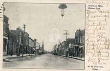 North Main St. 1907 Hobart IN Indiana Vintage Postcard COPY
