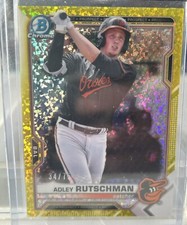 2021 Adley Rutschman Bowman Chrome Prospect Yellow Sparkle /75 Mini Diamond