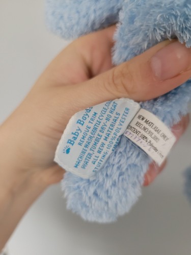 Baby Boyds blau Teddybär Rassel weiches Plüschtier Stofftier Tröster - Bild 6 von 6