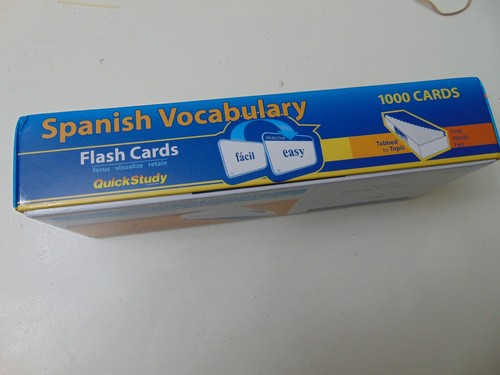 Spanish Vocabulary Quick Study 1000 Flash Cards Tabbed by Topic - Picture 4 of 8
