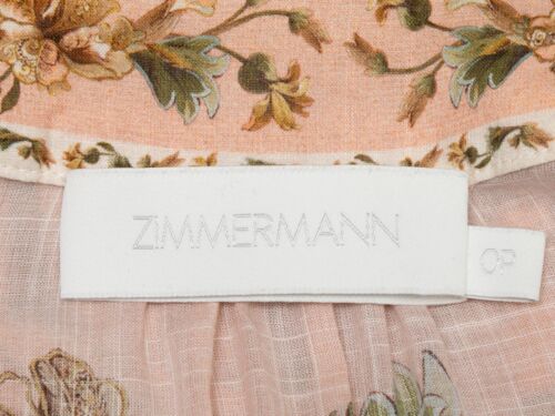 Peach & Multicolor Zimmermann Floral Print Mini Dress Designer Size 0P - Picture 4 of 7