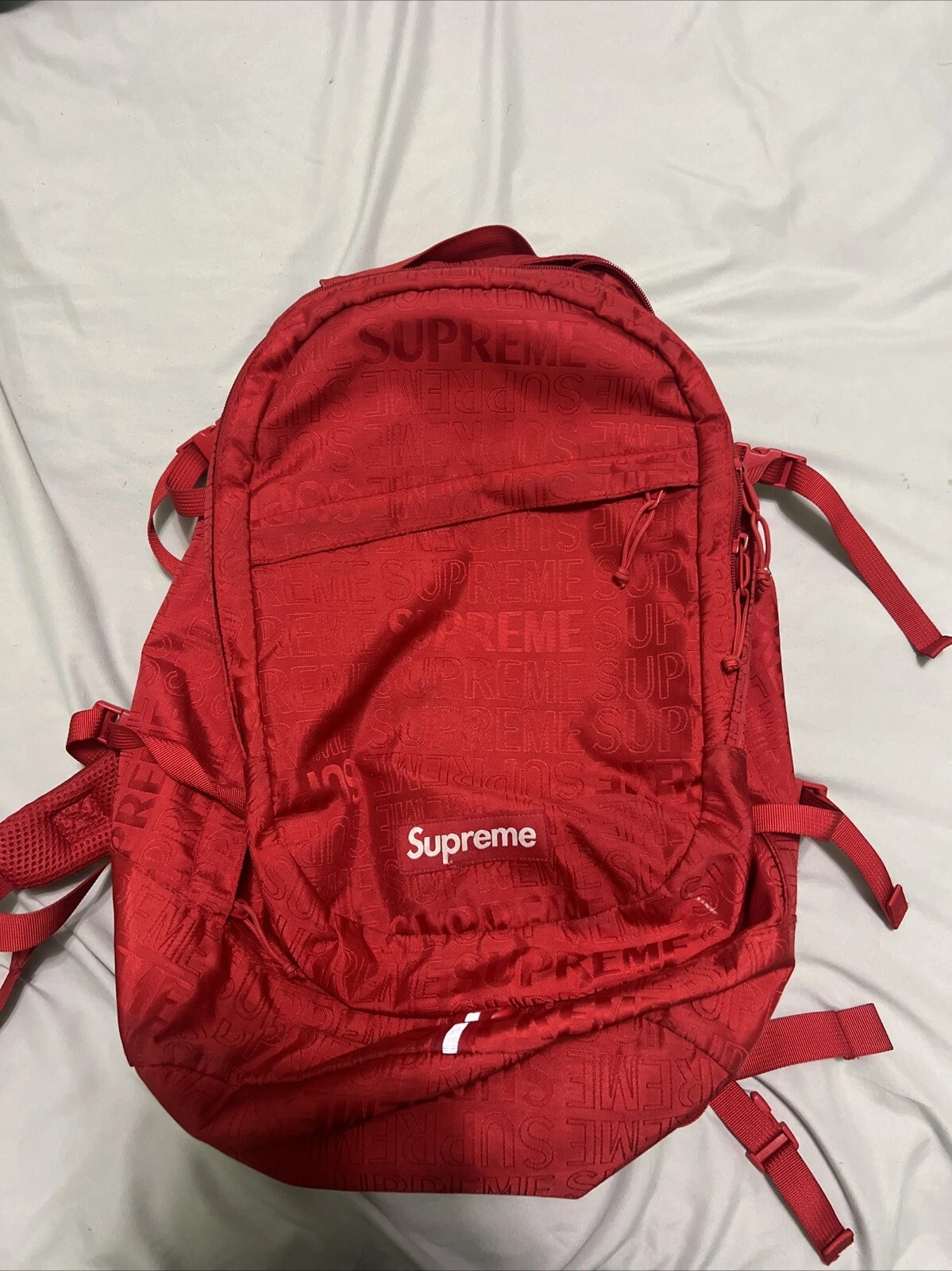 SUPREME NY Sac à Dos Nylon Logo Motif ROUGE S/S 2019