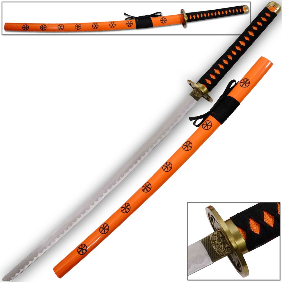 Supreme Kai Katana Japanese Tosho Sword Orange & Black Ornate | eBay
