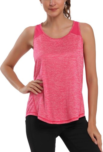 Womens Workout Tops for Women Racerback Tank Tops Mesh Yoga Shirts Athletic Tank - Picture 35 of 46
