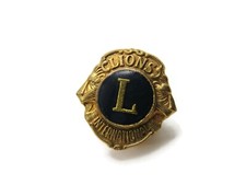 Lions International Pin Gold Tone