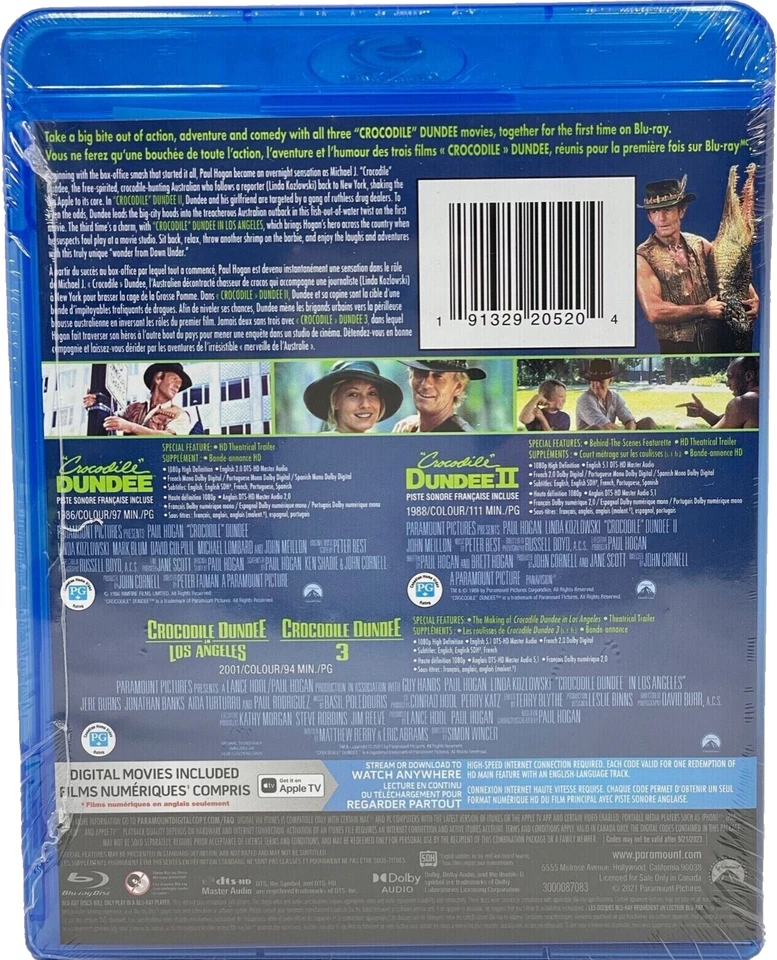 FACTORY SEALED CROCODILE DUNDEE TRILOGY BLU RAY PAUL HOGAN II LOS ANGELES PLAYUS - Изображение 3 из 3