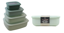 Set of 4 BPA-Free Triangle Food Storage Containers Vented Lids Assorted Sizes