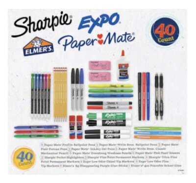 Sharpie PaperMate Expo Elmer s 40-Count Office School Home Supply Variety Pack