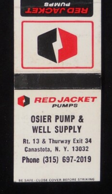 1980s? Osier Pump & Well Supply Red Jacket Pumps Davenport IA Rt 13 Canastota NY