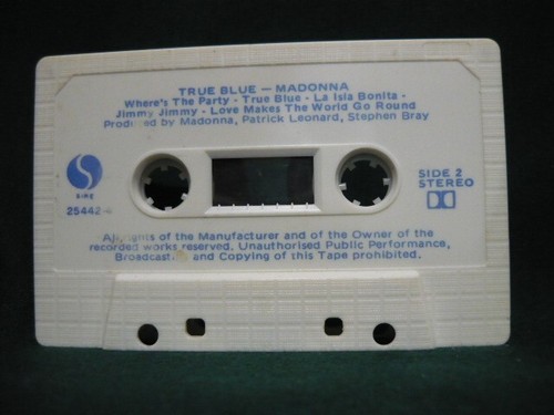 Madonna CASSETTE TAPE True Blue w/ HYPE 1986 1st Oz White TESTED Ex+ FREE POST - Picture 4 of 6