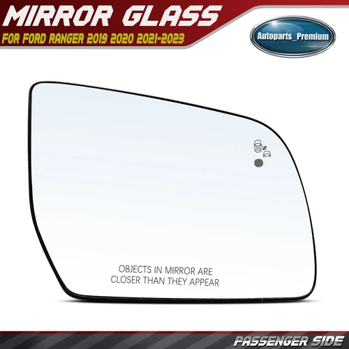 Passenger Mirror Glass with Heated & Blind Spot for Ford Ranger 2019 2020-2023