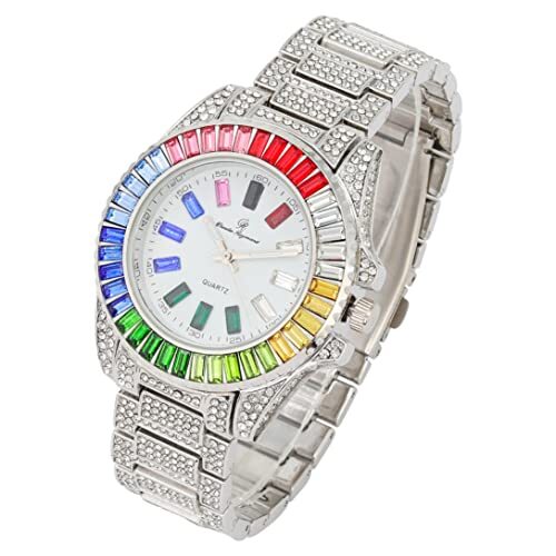 CHARLES RAYMOND Women's Baguette Cut Rainbow Watch combs of you choices. - Picture 56 of 63