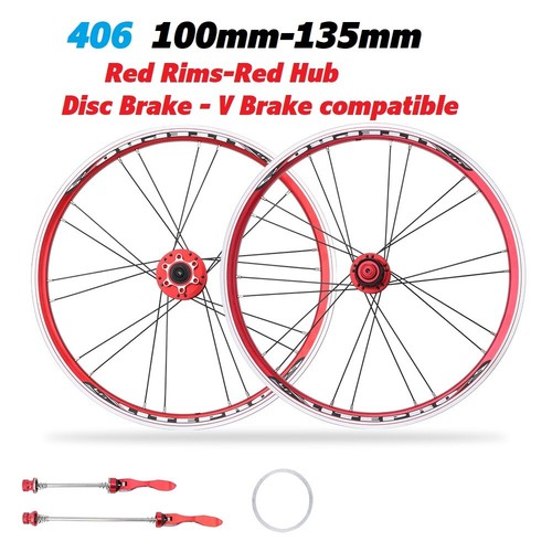 20 Inch 451 406 Folding Bike Wheelset Kids BMX Bicycle Wheels Double Wall Rims - Picture 6 of 21