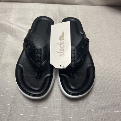 Slack Womens Glide Post Synthetic  Sandals Shoes Size 7.5