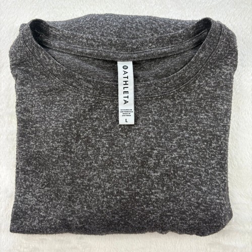 Athleta Mindful Pullover Womens L Gray Long Sleeve Lightweight Casual Athleisure - Picture 7 of 8