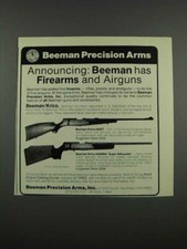 Anuncio de rifle Beeman/Krico 400ST y 340SMA Silhouette 1983