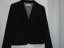 Tahari Arthur S. Levine Black Pinstripe Blazer Jacket Size 8