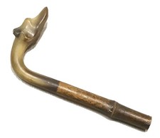 Vintage 1950 Unused Italy Horn Parasol Umrella Walking Stick Cane Handle Mint