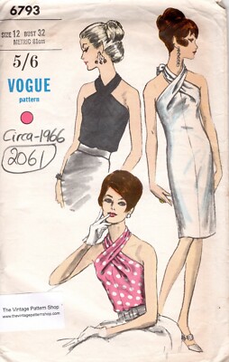 1966 Vintage VOGUE Schnittmuster B32   Kleid & Bluse (2061) VOGUE 6793