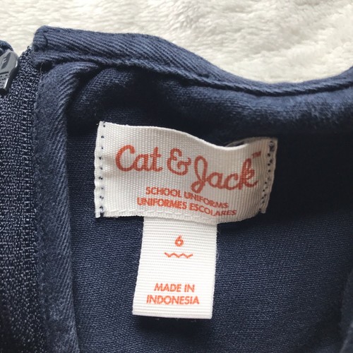CAT & JACK Girls Blue Pleated School Uniforms Sleeveless Dress Size 6 Chest 25" - Picture 3 of 14