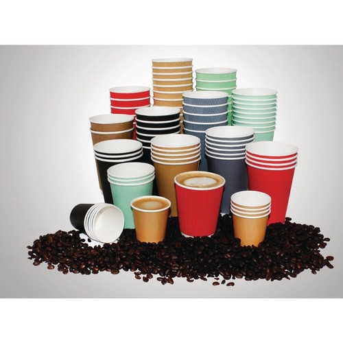 Fiesta Recyclable Hot Cup Ripple Wall Kraft 16oz (Box 500) - Picture 2 of 10