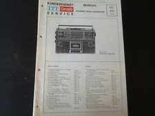 Original Service Manual Schaltplan ITT Graetz Touring Stereo Cassette 109