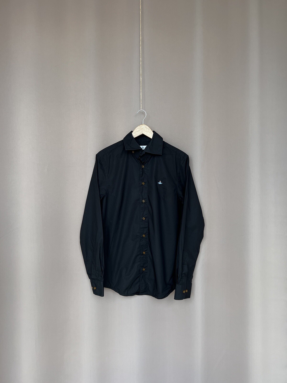 Vivienne Westwood Black Button Down Shirt Mens Size 52 Cotton Long