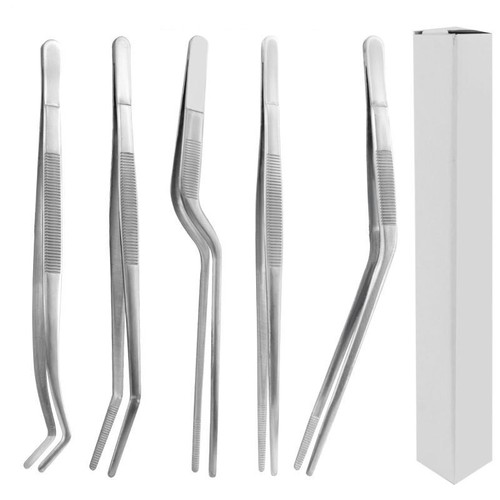 20cm Chef Plating Kit Cooking BBQ TWEEZERS Tongs Stainless Steel Bartender Tool - Picture 13 of 13