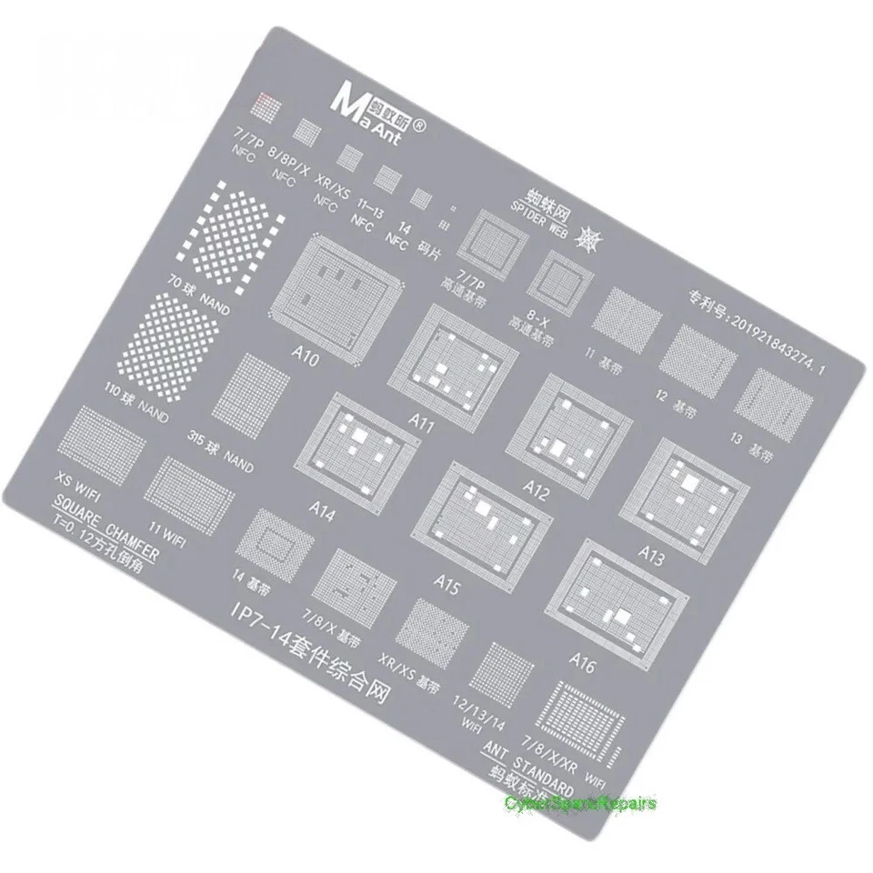 iPhone Reballing Stencil WiFi Baseband CPU NFC NAND Apple 7-14 Pro Max MaAnt UK - Image 2 of 4